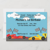 誕生会を競争させている子供 招待状 (正面)