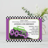 誕生会を競争させる子供のモンスタートラック 招待状 (スタンド正面)