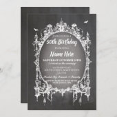 誕生会ゴシック様式フレームの招待ハロウィン 招待状 (正面/裏面)