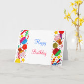 誕生会、ハッピーバースデー カード (黄色い花)