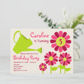 誕生会-花園及びじょうろ 招待状 (スタンド正面)