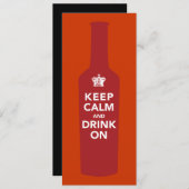 誕生保日パーティーの招待に静かに飲み物を 招待状 (正面/裏面)