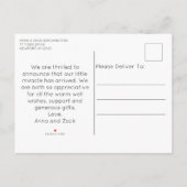 *~*誕生写真AP79ベビー生まれたばかりの発表 案内ポストカード (裏面)