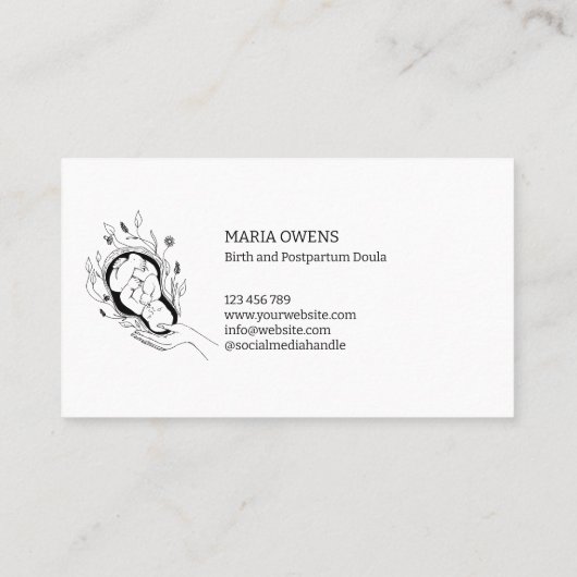 誕生及び産後助産婦授乳 名刺 (裏面)