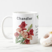 誕生威厳があるフラワーグラジオラス名を追加 コーヒーマグカップ