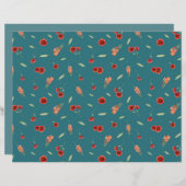 誕生威厳があるフラワーポピーグラジオラス紙シート (正面/裏面)