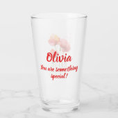 誕生威厳があるフラワーレッドポピー水彩フローラ タンブラーグラス (裏面)