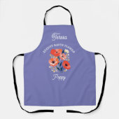 誕生威厳があるフラワー名前をカスタムする エプロン (正面)