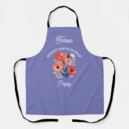 誕生威厳があるフラワー名前をカスタムする エプロン (正面)