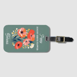 誕生威厳があるフラワー名前をカスタムする ラゲッジタグ