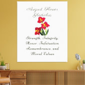 誕生威厳がある月花グラジオラス誕生ギフト キャンバスプリント (インサイチュ (リビング))