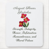 誕生威厳がある月花グラジオラス誕生ギフト マウスパッド (正面)