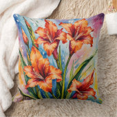 誕生威厳がある月花グラジオラス、グラジオラス。 クッション (ブランケット)