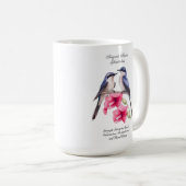 誕生威厳がある月花鳥付きグラジオラス コーヒーマグカップ (正面右)