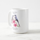 誕生威厳がある月花鳥付きグラジオラス コーヒーマグカップ (正面左)