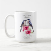 誕生威厳がある月花鳥付きグラジオラス コーヒーマグカップ (左)