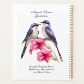 誕生威厳がある月花鳥付きグラジオラス プランナー手帳 (裏面)