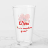 誕生威厳がある花赤ポピー水彩フローラ タンブラーグラス (裏面)