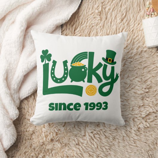 誕生年からラッキー クッション (ブランケット)