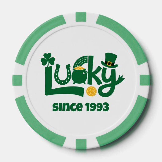誕生年からラッキー ポーカーチップ (正面)