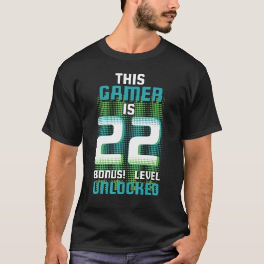 誕生年齢22歳このゲーマーゲーム素晴らしVi Tシャツ (正面)