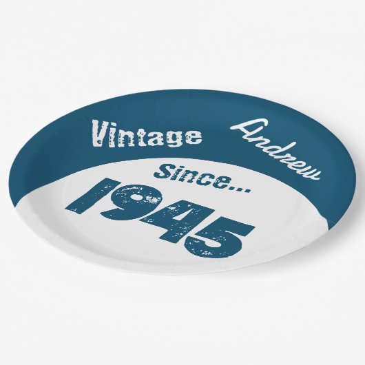 誕生年1945 80番目の誕生日紙プレート ペーパープレート (アングル)