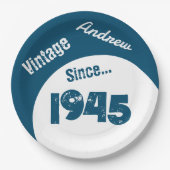 誕生年1945 80番目の誕生日紙プレート ペーパープレート (正面)