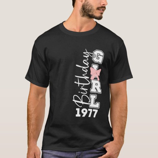 誕生年 1977 誕生日 デザイン ヴィンテージ 19才 Tシャツ (正面)