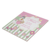 誕生情報-ピンクの女の赤ちゃんのこうのとり タイル (側面)