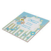 誕生情報-青い男の赤ちゃんのこうのとり タイル (側面)