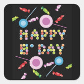 誕生日あいさつキャンドル スクエアシール (正面)