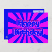 誕生日あいさつレトロスタイル ポストカード (正面/裏面)