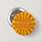 誕生日あいさつレトロスタイル 缶バッジ (正面&裏面)