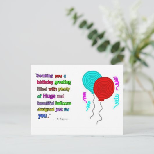 誕生日あいさつ文引用文はがき ポストカード (スタンド正面)