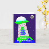 誕生日あいさつ銀河系エイリアンカード(Jo Images) カード (黄色い花)