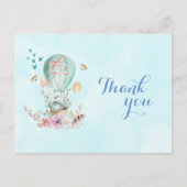 誕生日ありがとうバニーが気球に乗って ポストカード (正面)