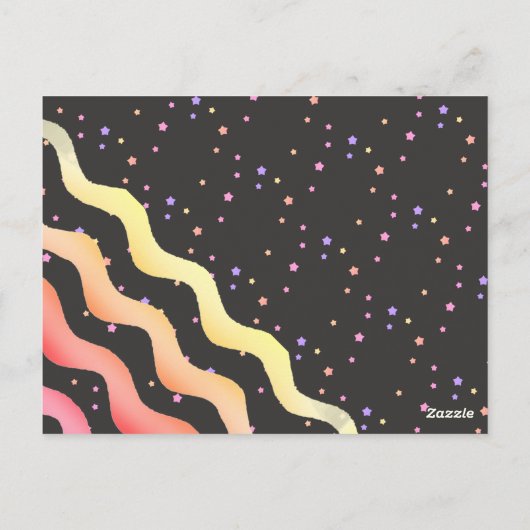 誕生日ありがとうフォトカード波と星ガール ポストカード (裏面)