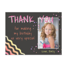 誕生日ありがとうフォトカード波と星ガール