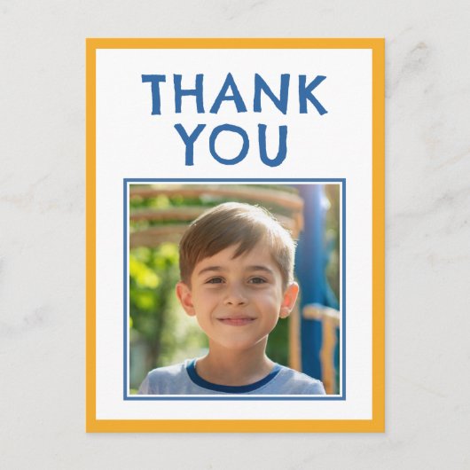 誕生日ありがとう子供写真 ポストカード (正面)