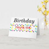 誕生日ありがとう水玉模様バルーン カード (黄色い花)