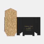 誕生日ありがとう金ゴールドグリッターMonogramスクリプト フェイバーボックス (折り畳みなし)