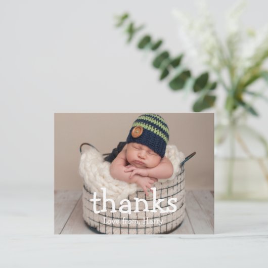 誕生日ありがとう |写真感謝していはがき ポストカード (スタンド正面)