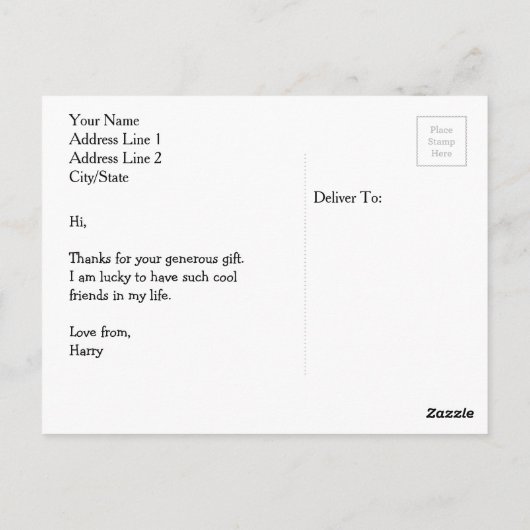 誕生日ありがとう |写真感謝していはがき ポストカード (裏面)