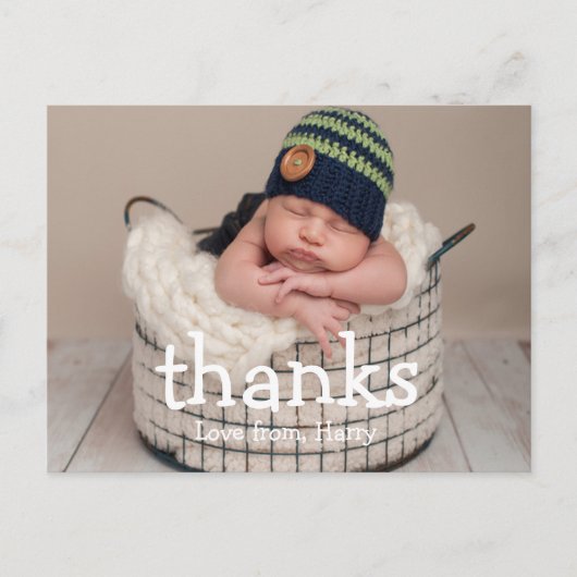 誕生日ありがとう |写真感謝していはがき ポストカード (正面)