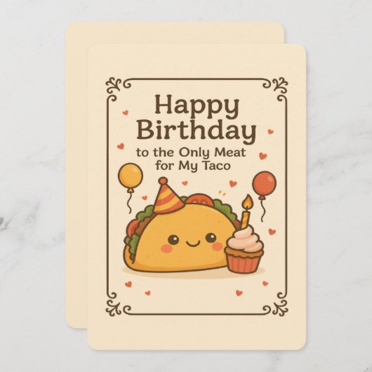 誕生日いけなカードおもしろいBday Card for Him 招待状 (正面/裏面)