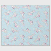 誕生日うさぎパターン ラッピングペーパー (フラット)