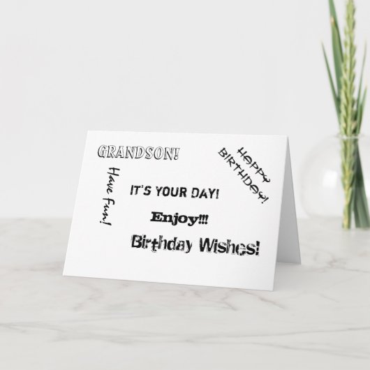 誕生日おじさん孫の言葉。 カード (正面)
