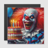 誕生日おそろしいクラウンハガキ聞いた マグネット招待状 (正面/裏面)