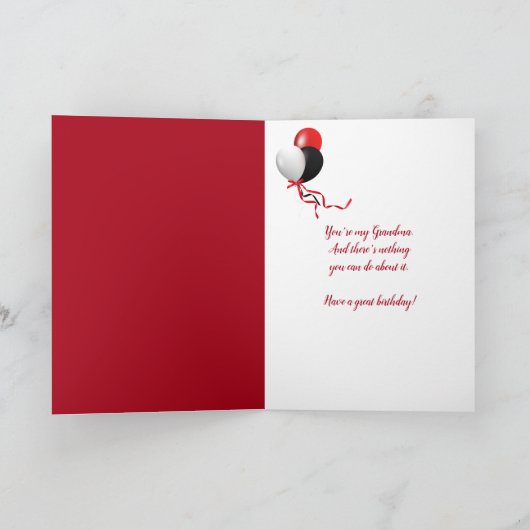 誕生日おばあちゃんの古いぼろぼろ人形 カード (内部)