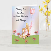 誕生日おばあちゃん大人の少女 カード (黄色い花)